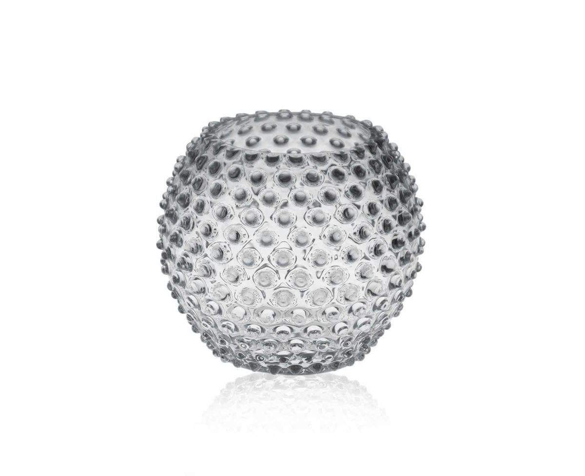 cashmere gloge hobnail vase, pindsvine vase lys chokolade, hobnail, mundblæst vase, handblown vase,