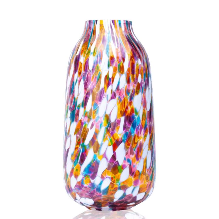 confetti vase, vase anna von lipa, anna von lipa glas, anna von lipa forhandler,vase, blomstervase, glasvase, vase, mundblæst glas, mundblæst vase, krølvase, krølvaser, marie retpen vaser, glaspuster, bordækning, remix by sofie, blomster vase, vases, handblown glass, dansk design unika vase