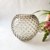 pindsvine vase 18 cm i lys chokolade, anna von lipa vase, vase i pindsvine glas, mundblæst glas, hobnail glass, bohemian glass, remix by sofie