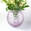 pindsvine vase 18 cm i lilla neodym, anna von lipa vase, vase i pindsvine glas, mundblæst glas, hobnail glass, bohemian glass, remix by sofie, vase, blomstervase, vase fra Anna von Lipa, bordækning