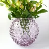 pindsvine vase 18 cm lilla, anna von lipa vase, vase i pindsvine glas, mundblæst glas, hobnail glass, bohemian glass, remix by sofie, vase, blomstervase, vase fra Anna von Lipa, bordækning, interiør, anna von lipa forhandler