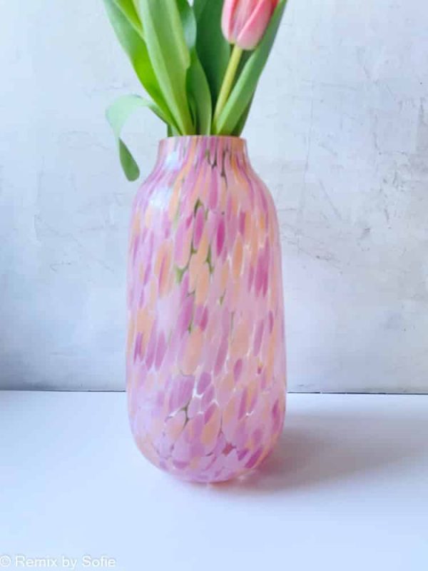 confetti vase i abricot i mundblæst glas - anna von lipa