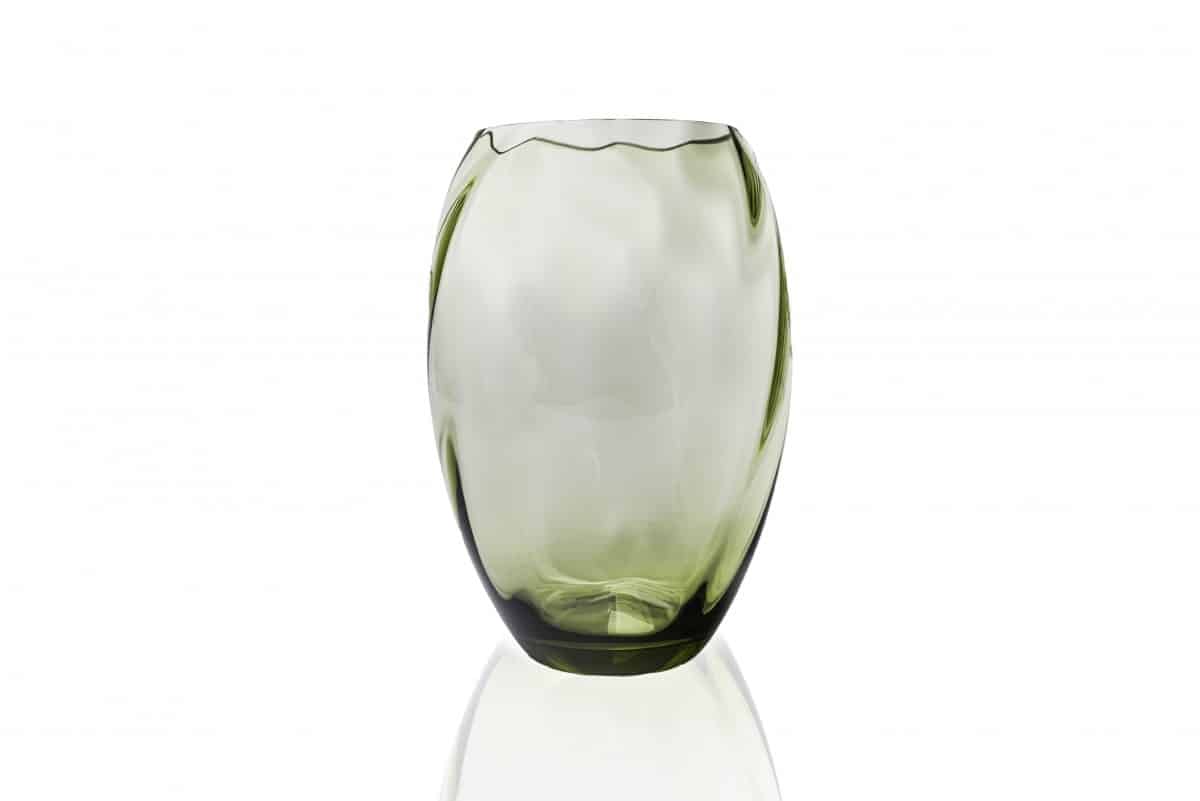 anna von lipa swirl elipse vase i olivegreen