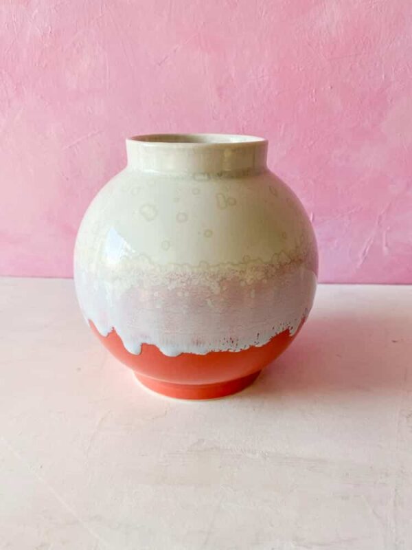 lena pedersen keramik, keramik vase, keramik urtepotte , vase i keramik, vase i porcelensler, vase i indfarvetler, krystalglasur , vase, blomstervase, keramisk vase