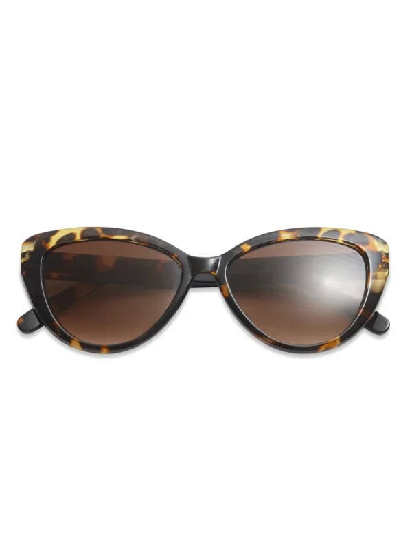 solbriller, have a look, cateye, cateye turtiose, brunt stel, leopard brille