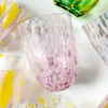 confetti glas rosa og lilla, confetti glas lyserød og lilla, anna von lipa forhandler, anna von lipa glas, anna von lipa big splash, opal glas, opaline glas, bohemian glasses, handblown glasses, mundblæste glas, glas med opal spots,