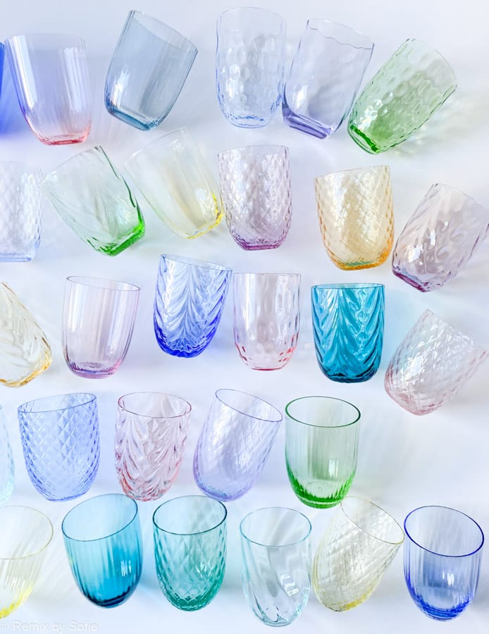 anna von lipa, Remix by Sofie, anna von lipa glas, mundblæste glas, handblown glass, glas, drikkeglas, vandglas, farvede glas, mix og matck glas, mix & matck glas, tumbler, wawe glas, swirk glas, harlekin glas, spiral glas, bambus glas, oliveglas, borddækning, anna von lipa glas, anna von lipa forhandler