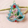 juletræs broche, broche i rhinsten, vintage broche,