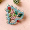 juletræs broche, broche i rhinsten, vintage broche,