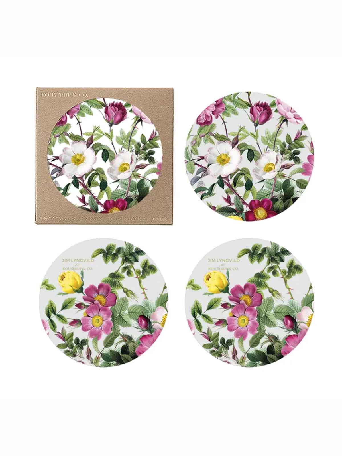 koustrup & co coasters med blomster