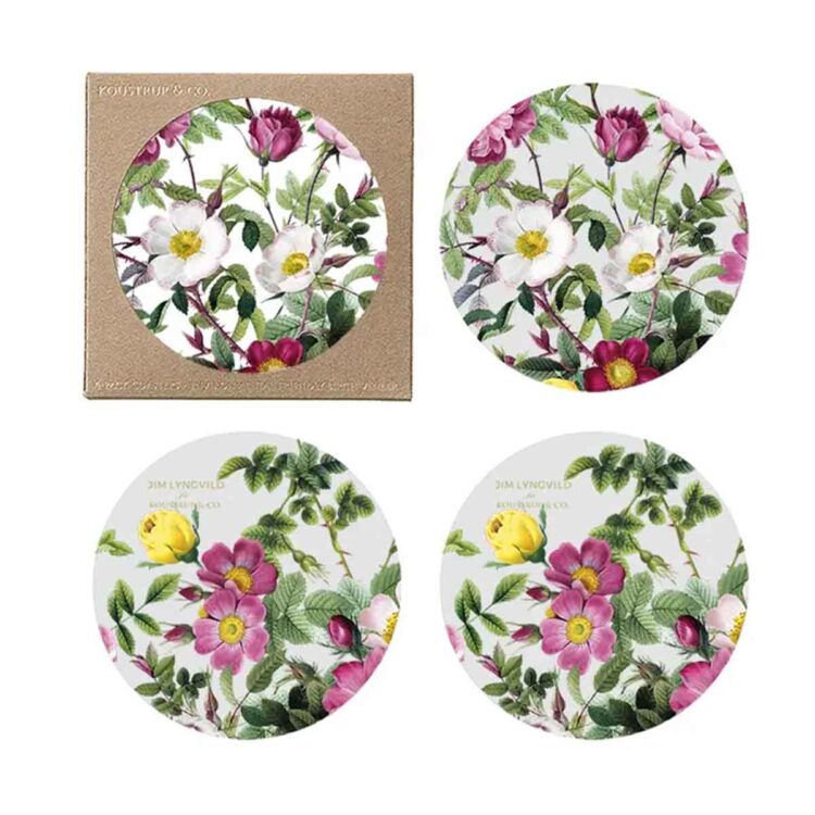 koustrup & co coasters med blomster