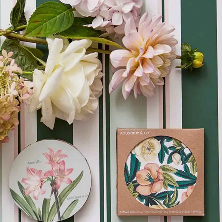 koustrup & co coasters med blomster