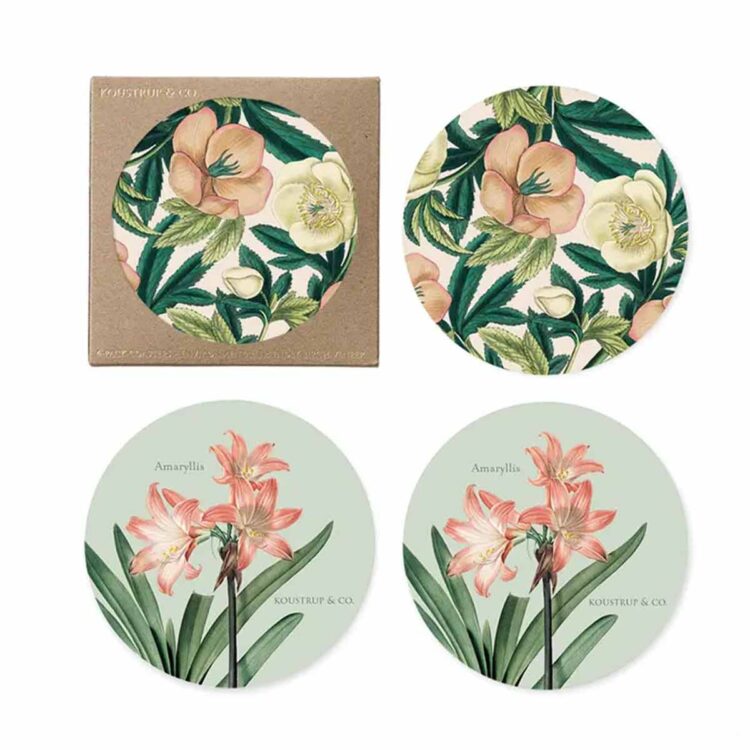 koustrup & co coasters med blomster