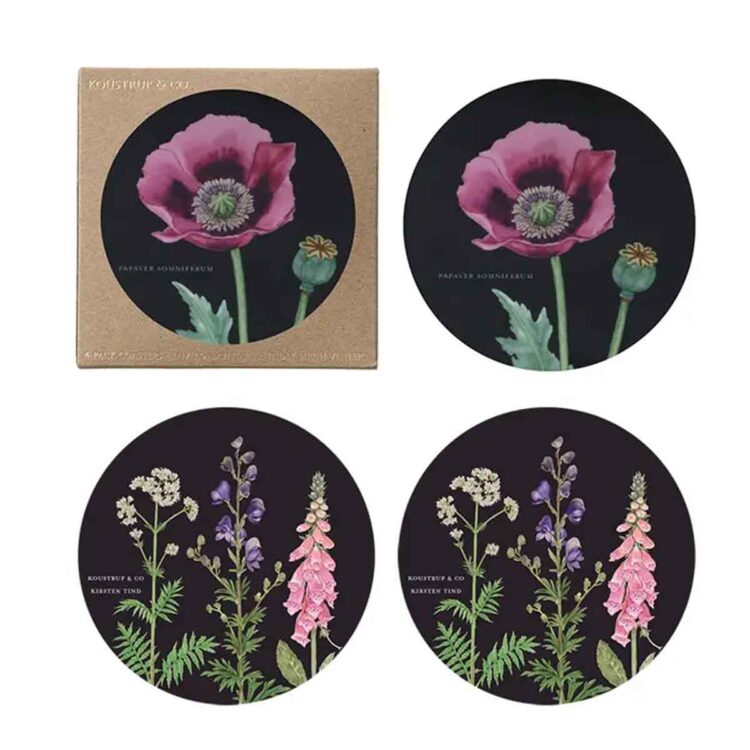 koustrup & co coasters med blomster