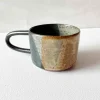 trine lise keramik, rillet kop, kop, hånddrejet kop, keramik kop, te kop, kaffe kop, latte kop, kop med hank, trine lise keramik, cappucino kop, stentøj kop, ceramic cup, mug,