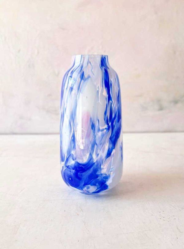 mundblæst confetti Vase, blå - Anna Von Lipa