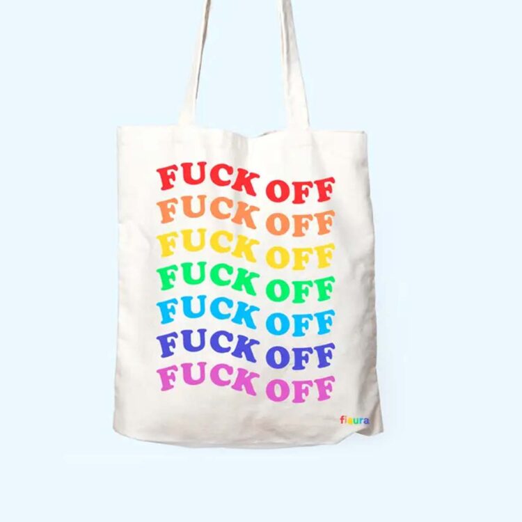 remix by sofie, totebag, indkøbsnet, fuck off