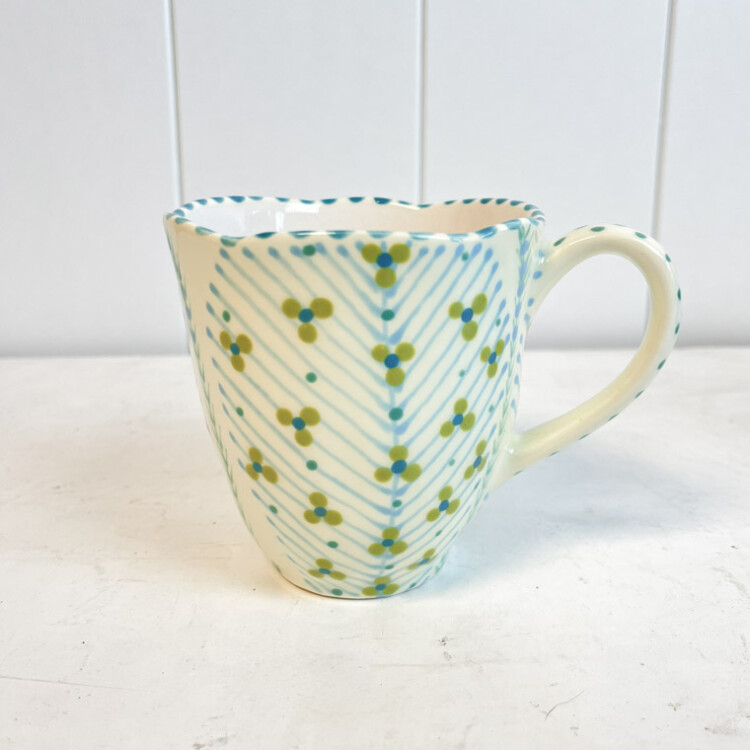 waterlilly mug, håndlavet keramik kopper med hank