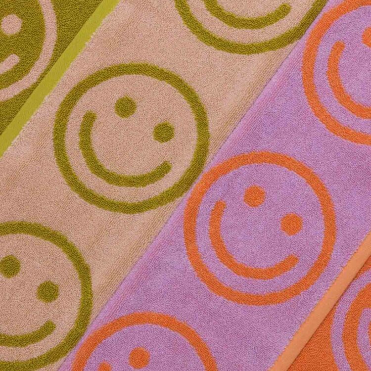 baggu håndklæde i økologisk bomuld med smileys