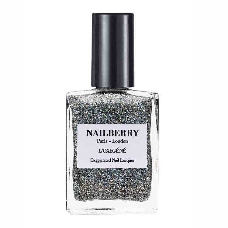 nailberry neglelak vegansk og ikke testet på dyr. Topcoat cosmic med glimmer