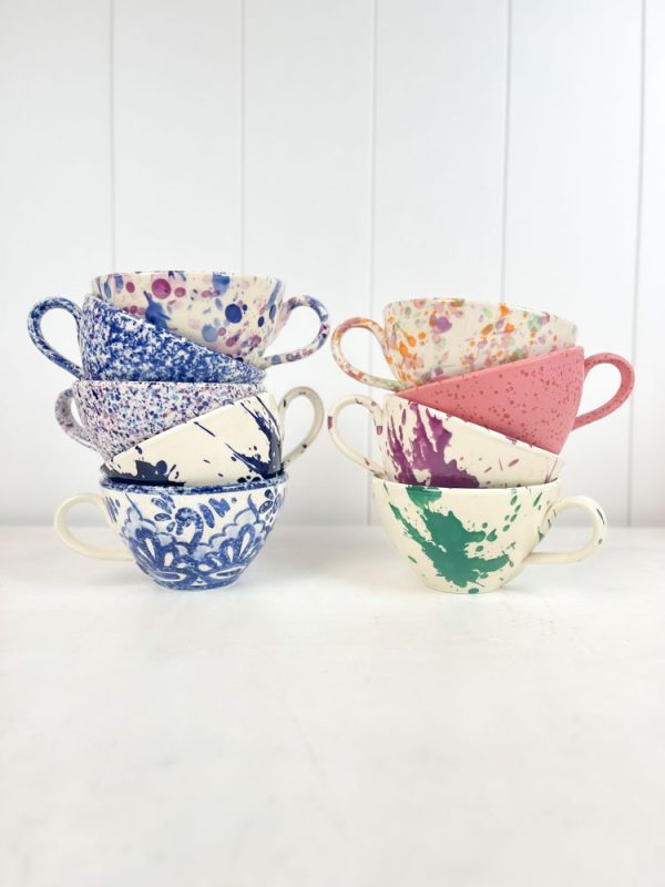 keramik kop med hank fra familianna - ceramic cups - store te kopper og krus