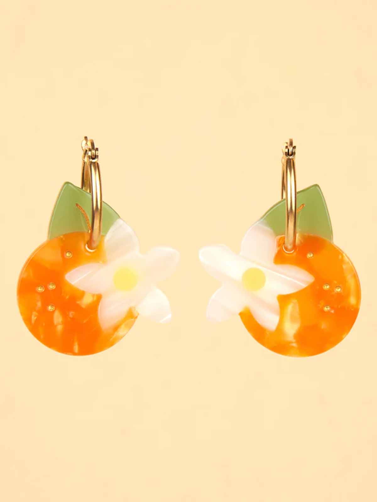 Øreringe - Orangeblomst